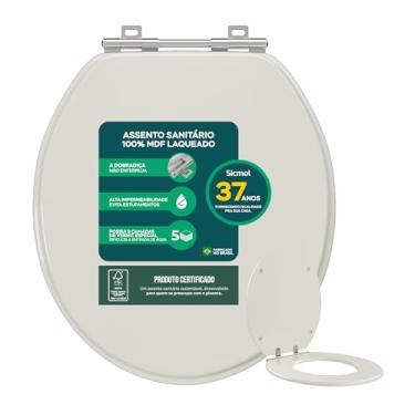 Imagem de Assento Sanitário Universal Oval Areia Convencional Tampa Para Vaso