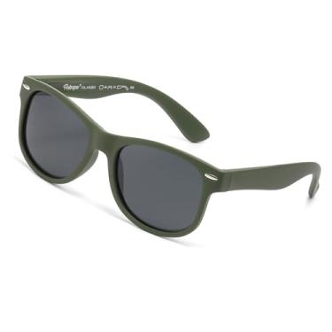 Imagem de PolarSpex Óculos de sol infantis com proteção UV – Óculos de sol polarizados inquebráveis infantis com estojo para meninos e meninas de 2 a 8 anos, Verde militar emborrachado | fumê polarizado