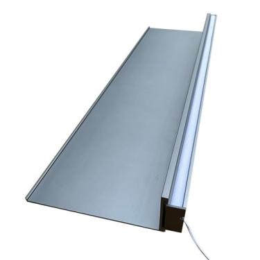 Imagem de Prateleiras flutuantes de LED, prateleiras de exibição de parede com fita de luz, armazenamento de decoração de parede para sala de estar quarto banheiro cozinha, fácil de instalar, 1 peça (cor: preto