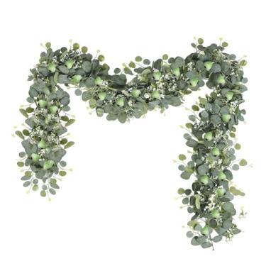 Imagem de Generic Guirlanda de trepadeiras artificiais, ramo de eucalipto falso, adereços para fotos, arranjo de flores, planta suspensa para lareira, decoração de