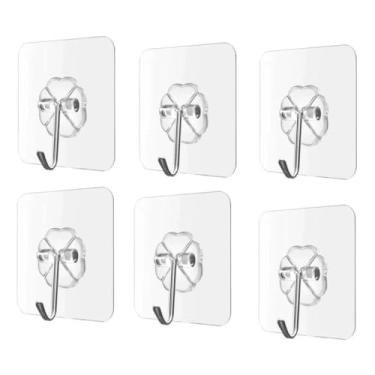 Imagem de Ganchos Adesivo Resistente Parede Auto Colante Banheiro Sem Furos Chave Cabide Kit com 30