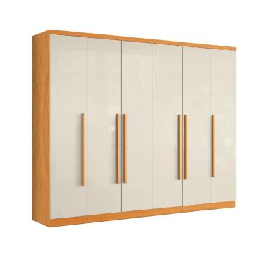 Imagem de Guarda Roupas Casal 6 Portas 8 Gavetas Canadá Madeirado / Off White Aramóveis
