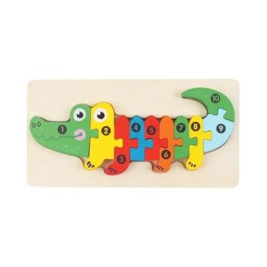 Imagem de Quebra-Cabeça Educacional 3D De Dinossauro Em Madeira Para Crianças, B