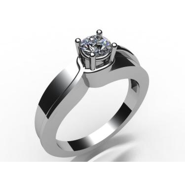 Imagem de Anel Solitário De Prata 950 Com Zirconia Entrega Imediata