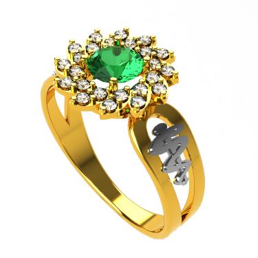 Imagem de Anel Formatura medicina Ouro 18K Aro Duplo redondo