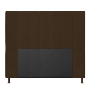 Imagem de Cabeceira Cama Box Casal 140cm Suede Marrom