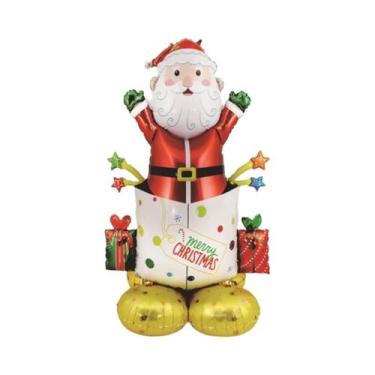 Imagem de Decoração De Árvore De Natal Grande Com Papai Noel, Pinguim, Cervo E B