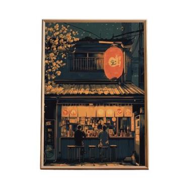 Imagem de Pôster De Parede Moderno Com Estampa De Anime E Ramen, Vista Da Rua De