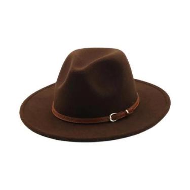 Imagem de Chapéu Fedora Branco E Preto De Aba Larga 56-60cm Em Feltro Imitação D