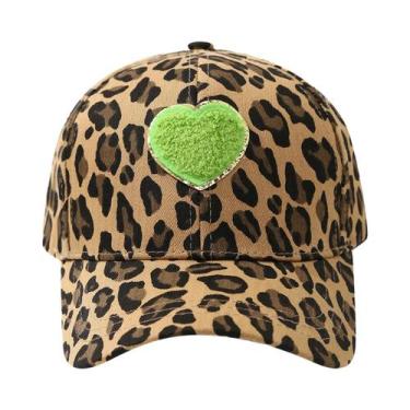 Imagem de Boné De Beisebol Feminino Retrô Com Estampa De Leopardo E Detalhes Em 