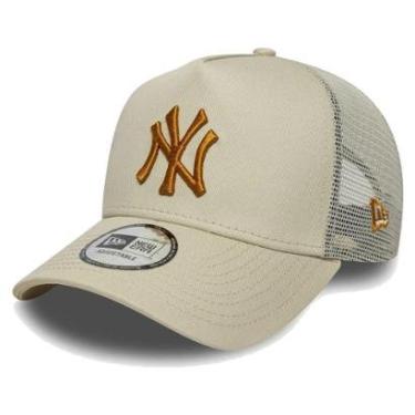 Imagem de Boné New Era New 940 A-Frame New York Yankees Trucker Bege-Masculino