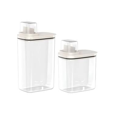 Imagem de Kit Dispensers Elegantes para Lavanderia - Organizador de Sabão 2,3L e 1,5L Multiuso Desembrulha