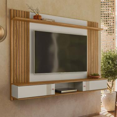 Imagem de Painel Suspenso Denver Frisado 180cm para TV ate 70 Polegadas Peternella Moveis