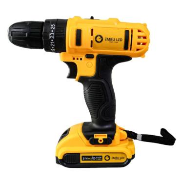 Imagem de Parafusadeira/Furadeira Com 2 Baterias 21V Bivolt 1350RPM + Maleta E Acessórios