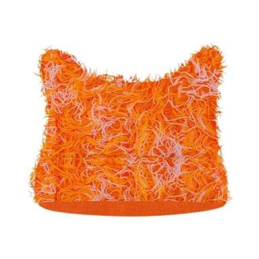 Imagem de Gorro Unissex De Inverno Estilo Hip Hop Com Orelhas De Gato Desgastada