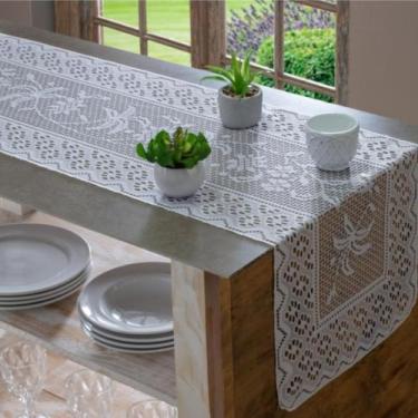 Imagem de Caminho Trilho Passadeira de Mesa em Renda Coqueiro 40x150cm - Soul de