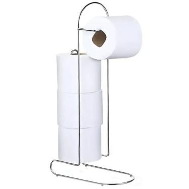 Imagem de Porta Papel Higiênico de Chão Cromado para 4 Rolos Mali - Niquelart