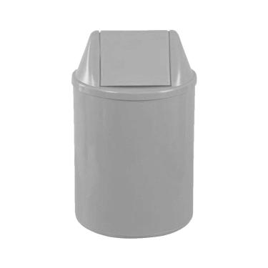 Imagem de Lixeira Plástica 12 Litros Redonda Branca com Tampa Basculante JSN - EB9B