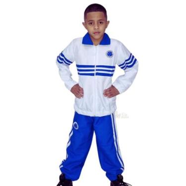 Imagem de Agasalho Infantil Cruzeiro Microfibra Oficial, Tam 6, Branco, Azul