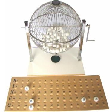 Imagem de Globo para Sorteios em Aço Cromado 44cm com 75 Bolas de Ping Pong Mode