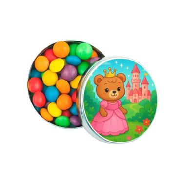 Imagem de Kit 30 Latinhas Lembrancinhas Ursinha Princesa Cor: Prateado - Gil Fes