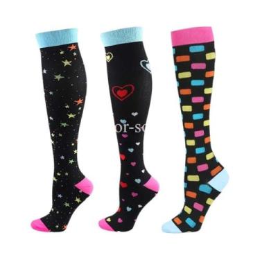 Imagem de Meias De Compressão Para Mulheres E Homens, 3 Pares, 20-30mmHg, Até O 