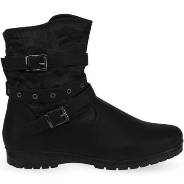 Imagem de Bota Mooncity Rasteira Cano Curto Flat Inverno Confortavél Feminina 71