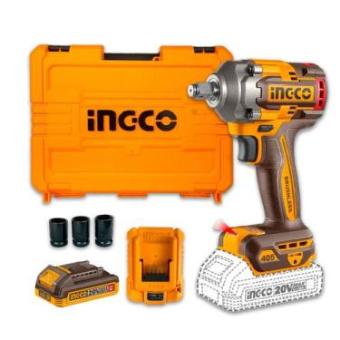 Imagem de Chave De Impacto A Bateria Ingco 20V 13MM 405NM Com Maleta e 2 Bateria