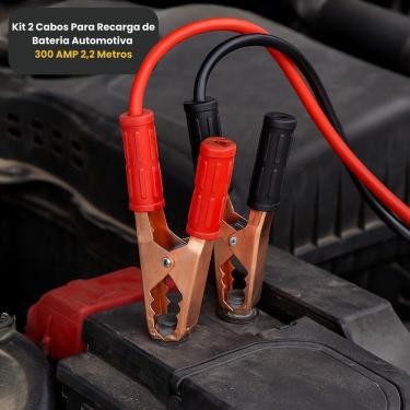 Imagem de Kit 2 Cabos Para Recarga De Bateria 300 Amp 2,5 Metros