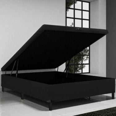 Imagem de Base Box para Colchão Casal com Baú Itaflex 1,38x1,88x0,45, Preto
