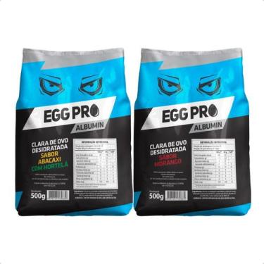 Imagem de Albumina Desidratada Kit 2 Sabores Variados 1kg Proteína Pura - Protei