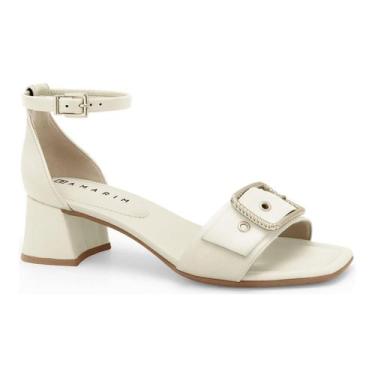 Imagem de Sandália Ramarim Feminina Salto Bloco Fivela Grande Conforto Original 