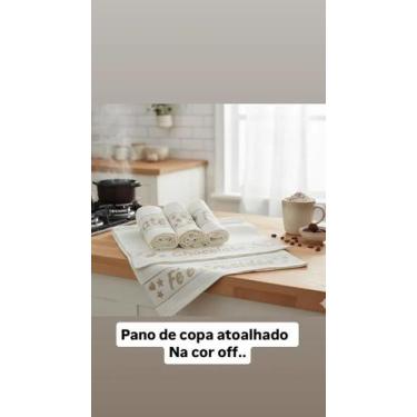 Imagem de Kit 12 Pano de Prato Atoalhado Jacquard Branco 40cm x 65cm - Toalhas S