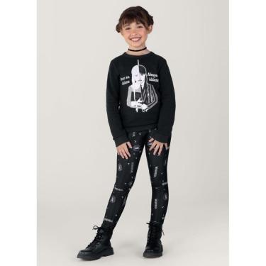 Imagem de Conjunto Molecotton Wandinha Infantil Menina Brandili Preto-Feminino