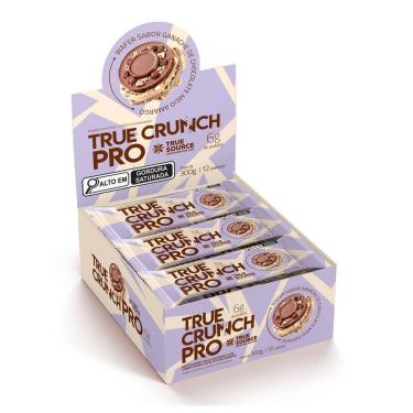Imagem de Wafer True Crunch Pro - Caixa com 12 Unidades de 25g Chocolate Meio Amargo - True Source-Masculino