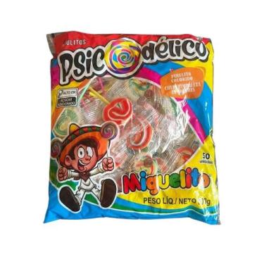 Imagem de Pirulito Miguelito Sortido Embalagem Lacrada 50 Unidades 600g Aniversa