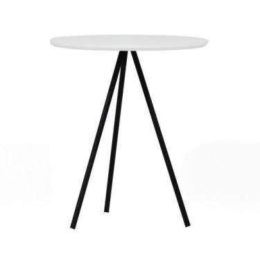 Imagem de Mesa Lateral Redonda Trilegal ø420x530 Preto-branco - Decorise