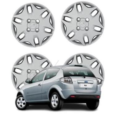 Imagem de Jogo Calota Aro 13 Ford KA 2011 até 2012 Cubo Baixo Prata - Grid Calot