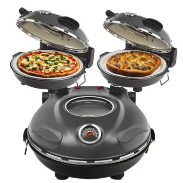 Imagem de Forno de Pizza elétrico Pedra Refratária Salgado Pão Dupla Resistencia