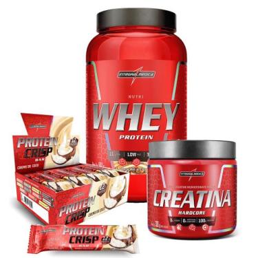 Imagem de Kit Whey Cookies & Cream 100% + Crisp Bar + Creatina 300g - Integralme