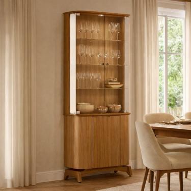 Imagem de Cristaleira Para Sala de Jantar Bar 3 Portas Verbena N01 Ypê - Lyam Decor