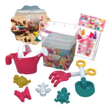 Imagem de Kit Completo Praia Com Regador E Forminhas Educativo Infantil Unicórni