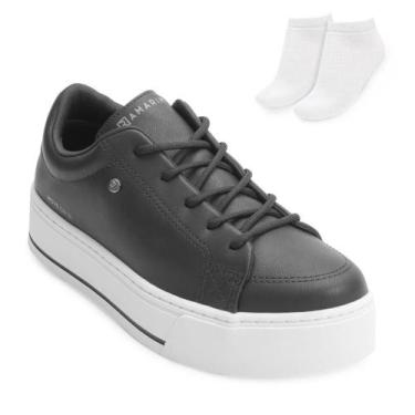 Imagem de Tênis Casual Ramarim e Meia RM24-23972, 35, Preto, Branco