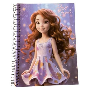 Imagem de Kit 2 Cadernos Tales Of Magic Princesas C/ADESIVOS 1Matéria 96Folhas E