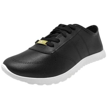 Imagem de Tenis Feminino Casual Conforto Moda Dia a Dia Moleca, Preto, 36