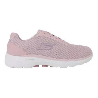 Imagem de Tenis Feminino Skechers Go Walk 6 Iconic Vision Original, Rosa, 34,0 B