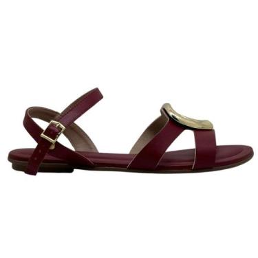 Imagem de Sandalia Feminina Beira Rio Conforto Rasteirinha Classica, 36, Cherry