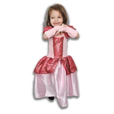 Imagem de Fantasia Princesa Rose Bela Adormecida Infantil Luva Vestido - Brink M