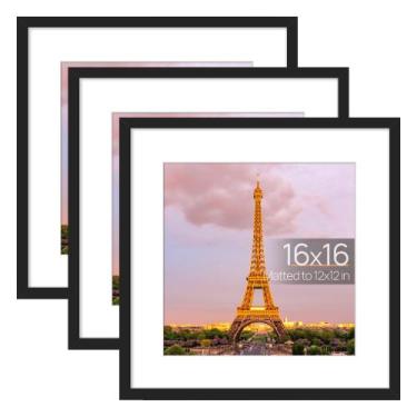 Imagem de Porta-retratos upsimple, conjunto de 3 pretos 16x16 para 30x30cm - ups