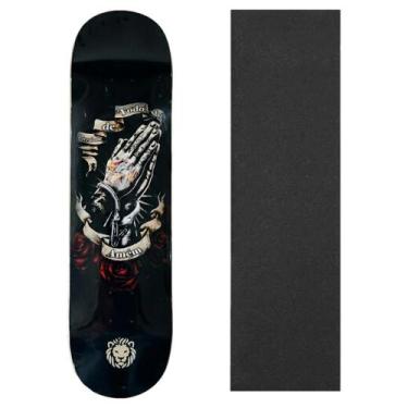 Imagem de Shape De Skate Lyons 8.0 Madeira Maple Resistente Com Lixa Cor:PretoTa